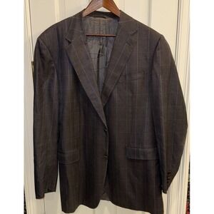 CANALI Men's Single Breasted Notched Lapel Silk Wool Blazer Gray Italy 48L Read‎